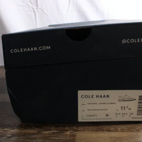 COLE HANN Men's Grand Shortwing Oxford Shoes Brown Woodbury Leather US 11.5 NWT - Picture 8 of 9